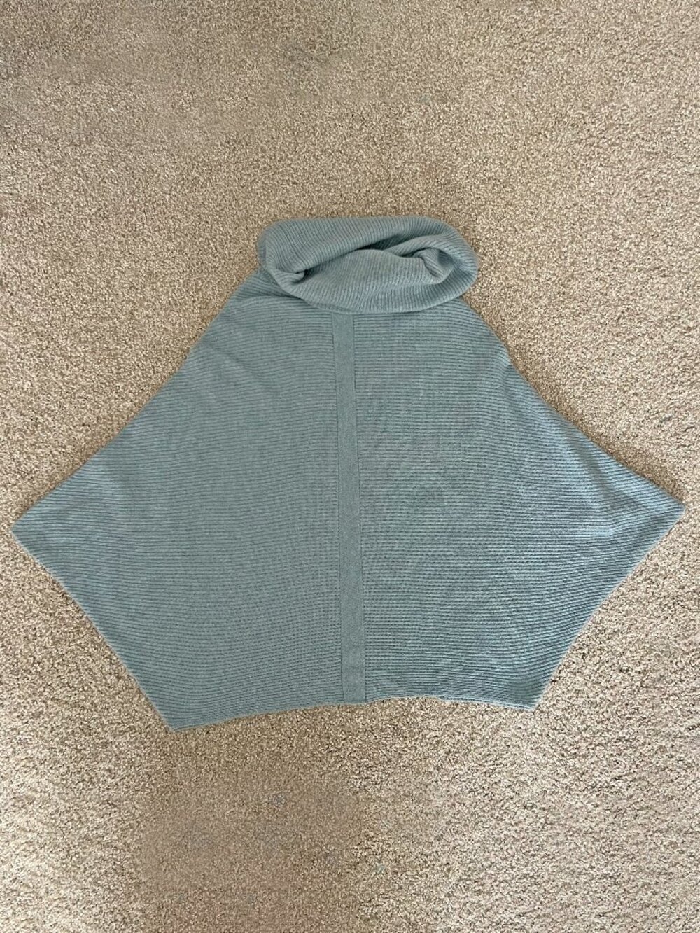 J. McLaughlin Pence Cashmere Cowl Neck Poncho Sweater Cape Light Blue Sz M/L - Picture 3 of 6